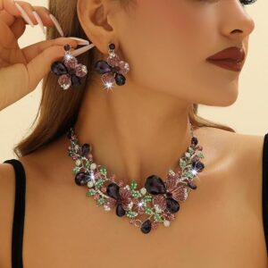 shining diva fashion necklace jewellery set for women latest stylish design fancy crystal